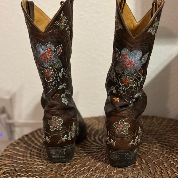 Embroidered Leather Cowboy Boots Old Gringo Bonnie - Picture 3 of 11